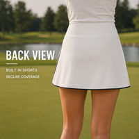 Jupe-short de golf personnalisée pour femme, taille haute, avec bordure noire, short intégré, anti-humidité, pour le golf et les activités de plein air