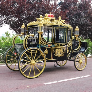 Carruaje Eléctrico Negro para Bodas, Carruaje Real de Cuatro Ruedas, Personalizado para Turismo, Transporte Especial en Venta - Product Image 4