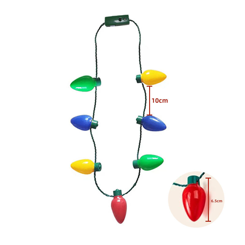 Christmas Light up LED Necklaces Xmas Party Favors Glow in Dark