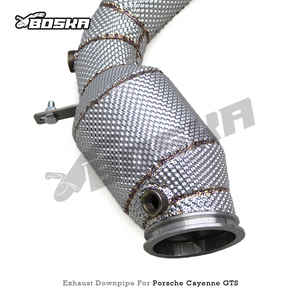 Tuyau d'échappement personnalisé en acier inoxydable 304 de 1,5 mm d'épaisseur pour Porsche Cayenne GTS 4.0T 2019-2024 Boska Free Flow avec bouclier thermique - Product Image 2