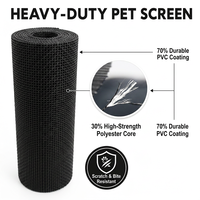 Vente en gros de filet de protection pour fenêtres et portes anti-rayures en maille pour animaux de compagnie, 70% PVC, 30% polyester, pour la sécurité des chats et des chiens