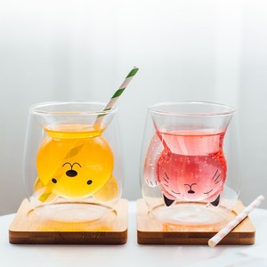 Taza de Café de Vidrio de Doble Pared Personalizada de Fábrica con Animal 3D en el Interior, Tazas de Vidrio de Borosilicato Alto, Taza de Vidrio de Doble Pared Personalizada - Product Image 3