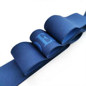 Nylon Jacquard <b>Webbing</b> Elastic Band Debossed Logo Custom Pattern 1.5 Inch Width Custom Colors Free Sample MOQ 500 Meters - Product Image 5