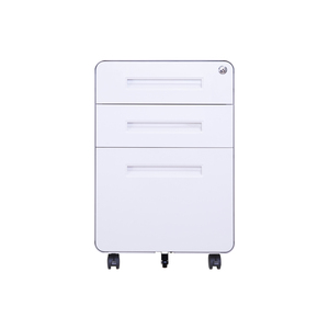 Office movable drawers file cabinet with round edge mobile storage cabinet 3 drawer mobile pedestal cabinet