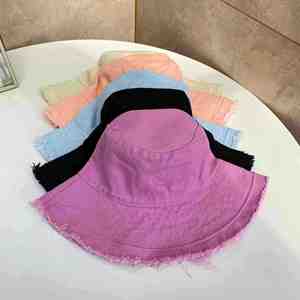 Trendy Women's Frayed Brim Bucket <b>Hat</b> Big Distressed Cotton Sunhat <b>for</b> Fishing Casual Travel-Wholesale - Product Image 1