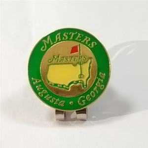 ホールセールスカスタムロゴZnic合金金属エナメル磁気ゴルフボールマーカー帽子クリップ付き - Product Image 1