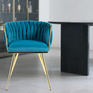 Hiện đại Teal nhung ăn ghế với vàng kim loại chân ăn ghế phòng khách hiện đại duy nhất giải trí ghế - Product Image 2