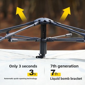 Outdoor Full Automatic Double-Layer Waterproof Summer <b>Tent</b> Oxford Cloth Quick Setup Sunscreen Insect Protection for 3-4 Double - Product Image 2