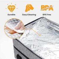 Sac isotherme double compartiment pour plats chauds ou froids, sac de transport pour lasagnes, sac isotherme BSCI, sac à déjeuner thermique imperméable