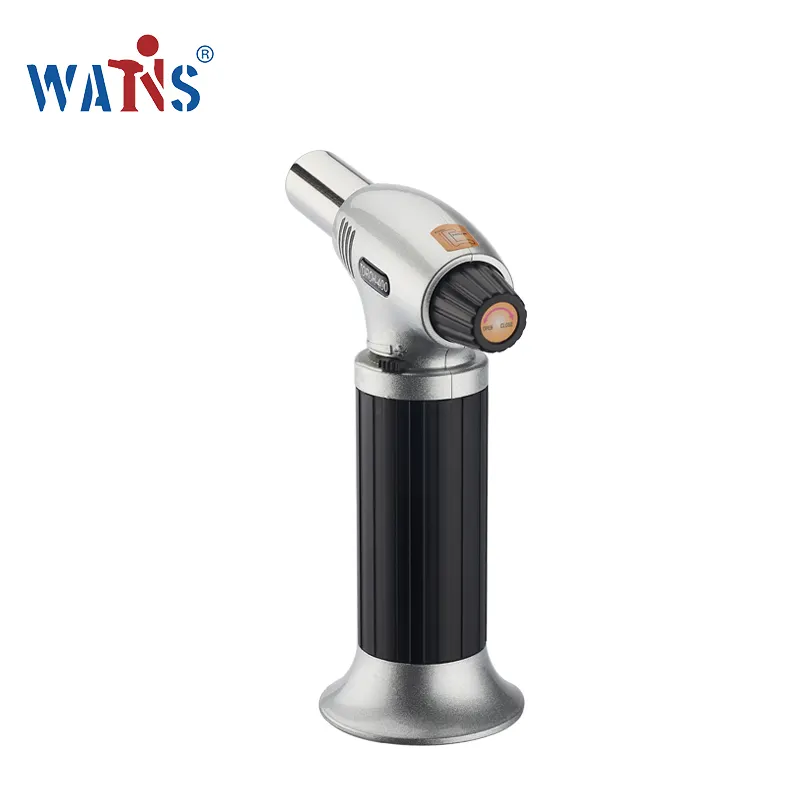 New design portable windproof home kitchen ignition adjustable flame combustion butane torch lighter