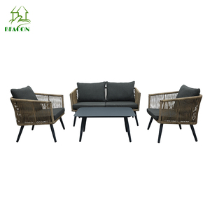 Patio Sang Trọng Hiện Đại Không Thấm Nước Vườn <span class=keywords><strong>Sofa</strong></span> Đặt Khách Sạn Ban Công Đồ Nội Thất Wicker Cắt Mây <span class=keywords><strong>Sofa</strong></span> Cho Ngoài Trời - Product Image 3