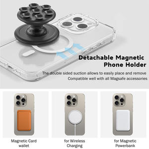 Support de téléphone magnétique à ventouse en silicone souple antidérapant pour téléphone portable, fixation mains libres, ventouse puissante et flexible - Product Image 4