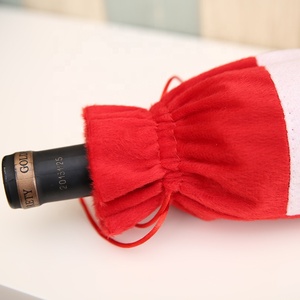 HB-2752 Housses de bouteilles de vin de Noël <span class=keywords><strong>pas</strong></span> chères, décorations de fête, sacs à vin rouges faits à la main - Product Image 3