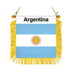 Venta Directa de Fábrica, Bandera Nacional Africana Rectangular de Poliéster Satinado, Pequeña, de Doble Cara, con Borlas y Ventosa para Coche - Product Image 6
