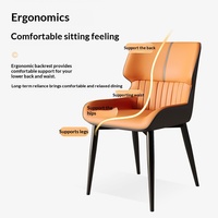 Chaise de salle à manger en métal de style nordique avec dossier, design de luxe léger pour la maison, les réunions, le café et les loisirs, non pliable