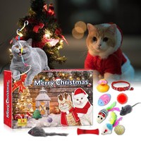 Calendrier de l'Avent pour chat avec logo personnalisé, 24 pièces, ensemble de jouets interactifs, marque privée, boîte cadeau pour animaux de compagnie, vente en gros d'usine