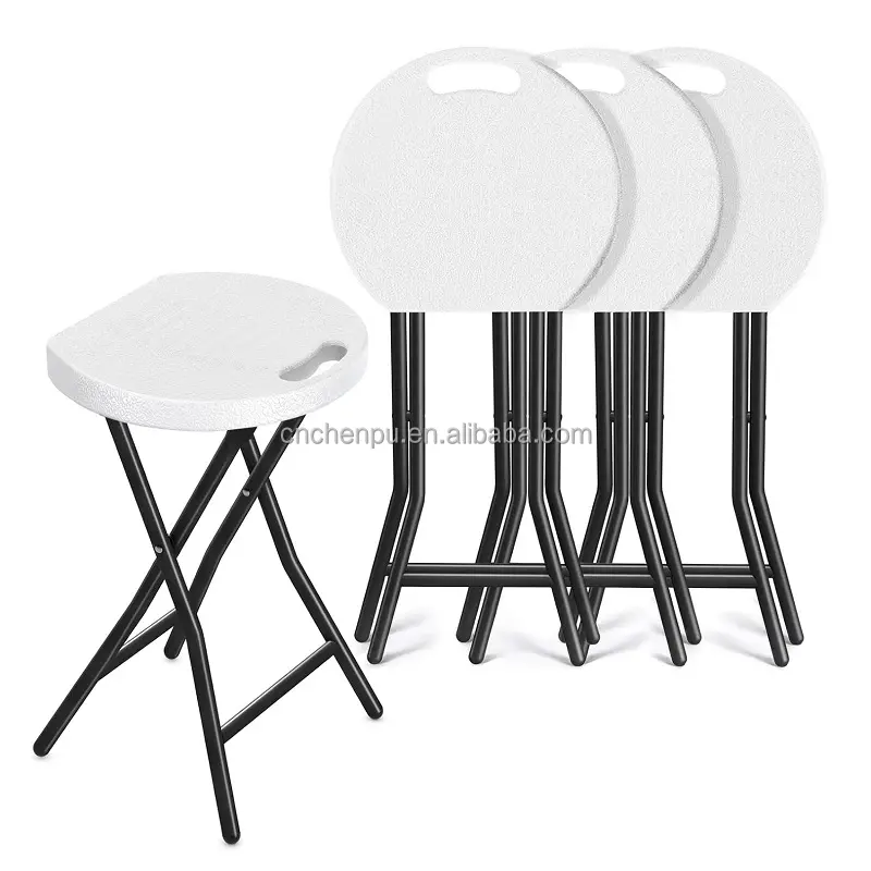 Factory Wholesale Outdoor Furniture 2-Foot Round Granite White Plastic Folding Table Indoor Table