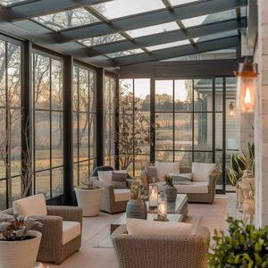 Solárium con Marco de Aluminio, Techo Plano de Doble Vidrio Templado, Diseño Contemporáneo para Espacio de Vida al Aire Libre - Product Image 1