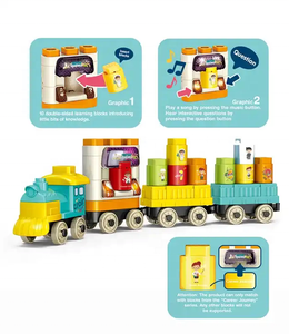 ITTL 37 pièces bricolage Train modèle jouet blocs en plastique éducatifs avec lumière et musique reconnaissance vocale anglaise - Product Image 3