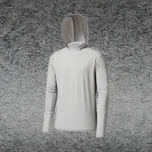 บาสแดช UPF 50 เสื้อยืดตกปลาไนลอน/แคชเมียร์ แรชการ์ดมีฮู้ดป้องกันรังสียูวีสำหรับผู้ชาย - Product Image 3