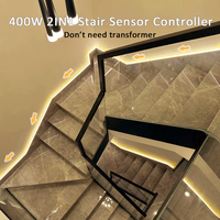 5M 10M 15M Sensor gerak Strip LED Kit lampu 24V COB tahan air Driver untuk tangga langkah Interior tangga koridor lampu lain-lain