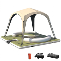 Isla Flotante Inflable Directo de Fábrica con Toldo Parasol y Plataforma de EVA para Lago, Piscina y Recreación