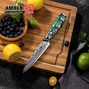 10 Uds. Más vendido, cuchillos de cocina japoneses profesionales de Damasco de acero VG10 de 45 capas con mango de concha de abulón de mar profundo Real - Product Image 5