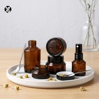 Flacon de lotion cosmétique à épaule inclinée 15mL 30mL 60mL 100mL 125mL 200mL, flacon pulvérisateur transparent dépoli avec capuchon en aluminium