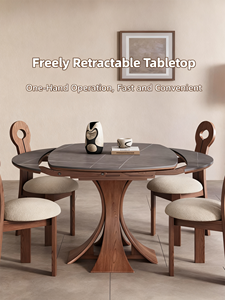 <span class=keywords><strong>Tavolo</strong></span> da Pranzo <span class=keywords><strong>Rotondo</strong></span> <span class=keywords><strong>Allungabile</strong></span> <span class=keywords><strong>in</strong></span> <span class=keywords><strong>Legno</strong></span> Massello di Lusso Moderno con Design Ecologico Fatto a Mano e 6 Posti per Hotel o Soggiorno - Product Image 3