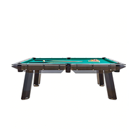 Table de billard de luxe moderne en verre transparent noir ardoise, 8 pieds, 9 boules, directement de l'usine, pour la maison