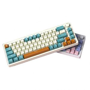 X518 Hot Swappable 2.4g Bt <b>Usb</b>-c Wired <b>Keyboard</b> Gamer Rgb Backlight Anti-ghosting Mechanical Gaming <b>Keyboard</b> With Knob - Product Image 1