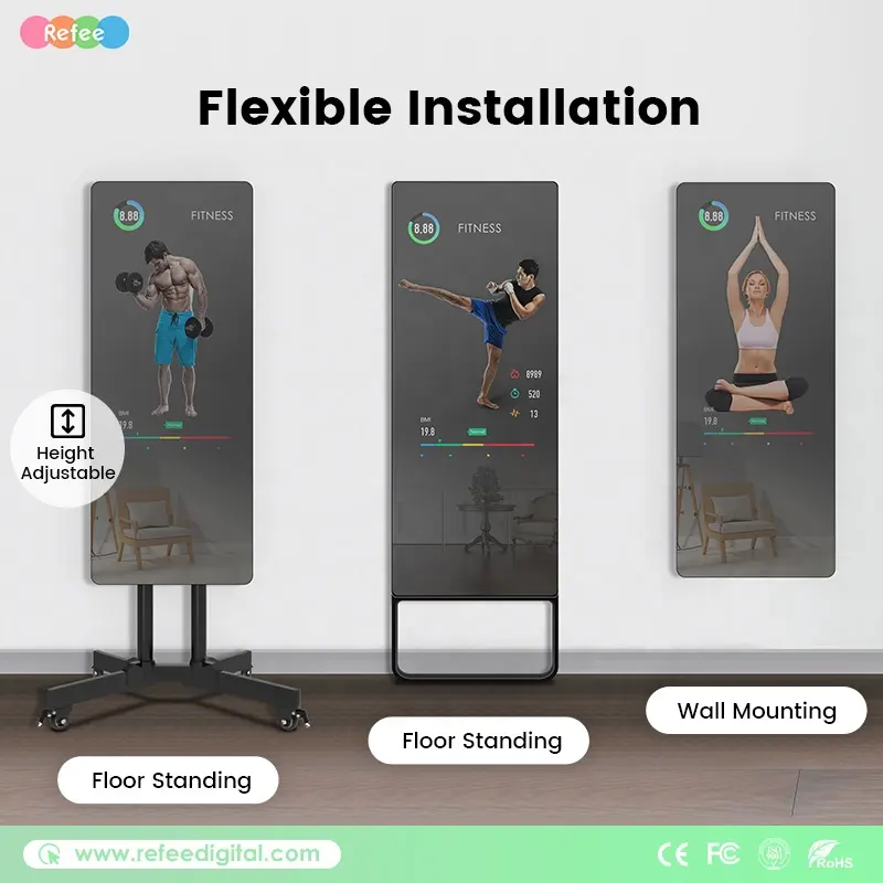 Specchi Fitness esercizio di allenamento Smart Magic Display LCD Home Office palestra Touch Screen specchio da allenamento interattivo per la boxe