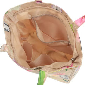 Bolso de Mano con Diseño de Flores y Gatos, Duradero, Plegable, Ligero, de Poliéster, con Cierre, Impermeable, con Correa de Cadena, Capacidad 3L+ - Product Image 4