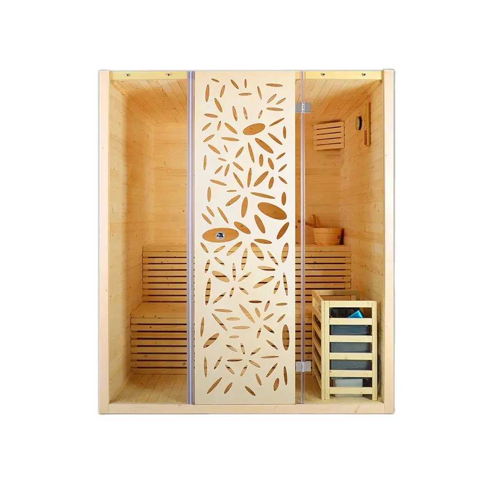 Design de mode 3 personnes sec humide vapeur Sauna salle salle de douche Portable extérieur jardin Sauna bain en bois chambre