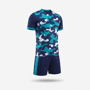Set di Maglie da <span class=keywords><strong>Calcio</strong></span> in Poliestere 100% Blu Navy con Sublimazione, Logo Personalizzato, Motivo Mimetico, Uniforme da <span class=keywords><strong>Calcio</strong></span> Traspirante, Produzione OEM - Product Image 5
