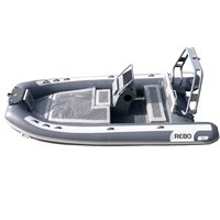 Bateau pneumatique de luxe à grande vitesse de 16 pieds, stable et puissant, REBO SP RIB 480 en PVC/Hypalon/Orca, aluminium, avec grand pont solaire pour la pêche
