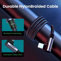 Cable Ugreen MFi USB-C a iOS con carga rápida PD de 20W, cable de datos tipo C con ángulo recto para cargar teléfonos, compatible con iPad y iPhone.