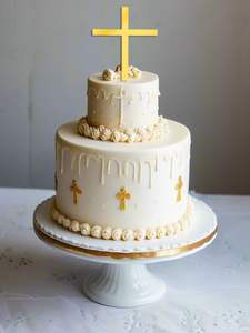 10 Uds 3,82 "X 5,59" oro Cruz pastel Toppers bautismo <span class=keywords><strong>Primera</strong></span> <span class=keywords><strong>Comunión</strong></span> pastel Topper cumpleaños fiesta hornear pastel fiesta suministros - Product Image 4