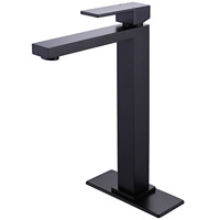 Keran Wastafel Kamar Mandi Modern Kuningan Hitam Satu Gagang Satu Lubang Langsung dari Pabrik Bersertifikasi NSF Keramik Pencampur Air Panas Dingin