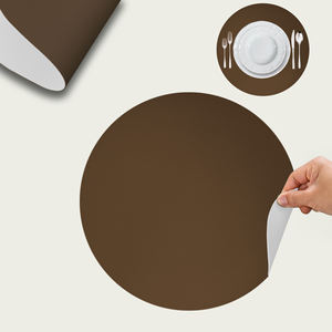 SALVADORAS REDONDAS DE PIEL SINTÉTICA, DIAMETRO [valor a especificar] 38 CM, DOBLE CARA, MARRÓN Y MARFIL - Product Image 1