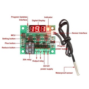 Electronic <strong>Components</strong> DC 12V W1209 Digital Cool / Heat Temp Thermostat Thermometer <strong>Temperature</strong> Controller On/Off Switch 50-110C - Product Image 2