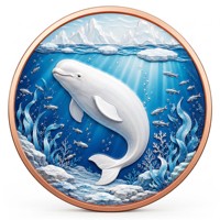 Pièce de monnaie en cuivre pur 999 de 1 oz, couleur UV, série Monde Océanique en relief, couleur UV 3D, édition collector colorée