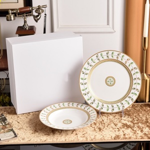 Hot Selling Bone China Wedding <b>Decor</b> <b>Plates</b> Unique Grey Marble Design Fashion Dishes & Tableware - Product Image 2