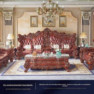 Stile europeo High-End di lusso di grandi dimensioni stile americano completamente arredato casa mobili in vera pelle solido divano <span class=keywords><strong>soggiorno</strong></span> - Product Image 2