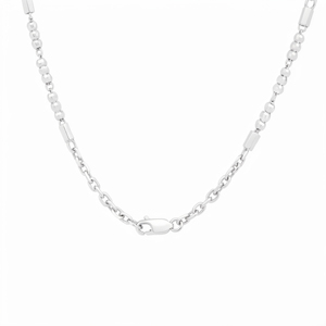 Radiant Unisex Shiny <b>White</b> Pt950 Fine Link Cable Necklace For Daily Occasion Minimalist Premium Platinum Jewelry - Product Image 1