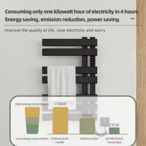 Duvar banyo havlu isıtıcı radyatör isıtıcı elektrikli raf kendinden yapışkanlı akıllı havlu kurutmalığı isıtıcı banyo raf mutfak havlusu raf
