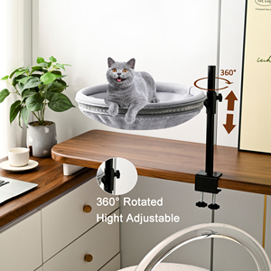 Bureau de nid de <span class=keywords><strong>chat</strong></span> en tissu moderne pour bureau à domicile <span class=keywords><strong>appartement</strong></span> intérieur lit de <span class=keywords><strong>chat</strong></span> de bureau surélevé avec accessoires de perchoir emballés dans du carton - Product Image 6
