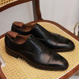 Zapatos Oxford Cuadrados para Hombre Estilo Británico, Suela Estilo Qin, Cómodos, Ligeros, Antideslizantes, Transpirables, con Cordones, para Vestir - Product Image 3