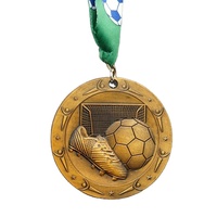 Médaille de Football de sport 3D en métal doré Antique personnalisé de haute qualité