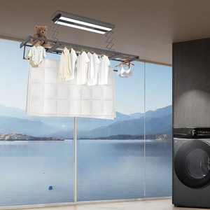 Manufacturer direct sales intelligent voice controlled <b>drying</b> LED lighting remote control lifting electric <b>drying</b> <b>rack</b> - Product Image 3